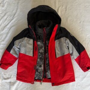 ZeroXposur Red and Gray Kids Puffer Jacket